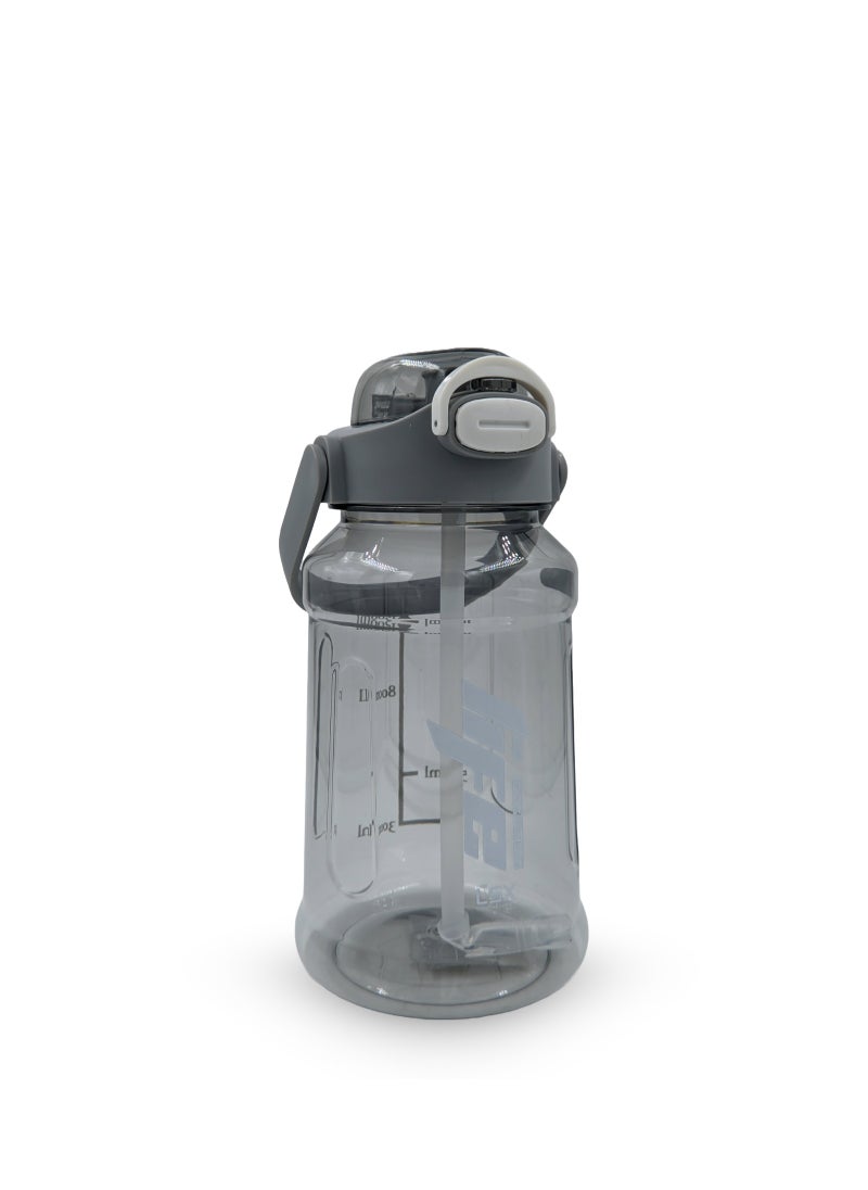 Generic - Premium 1.5L Water Bottle with White Typography (Detachable Straw) - Image 1