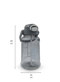 Generic Premium 1.5L Water Bottle with White Typography (Detachable Straw)  - Image 3