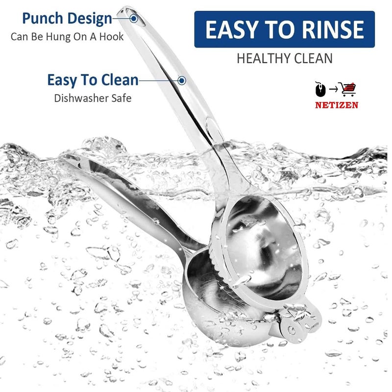 NETIZEN Manual Lemon Squeezer Heavy Duty Stainless Steel Press Hand Lime Citrus Fruit Juicer Pack of 1 - Image 3