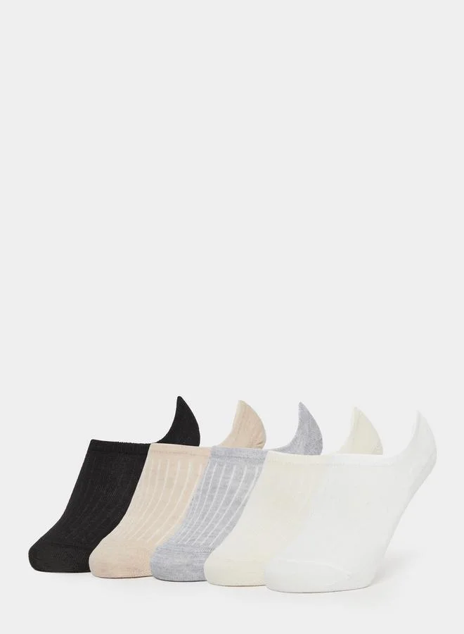 Styli Pack of 5 - Women Ribbed No Show Socks