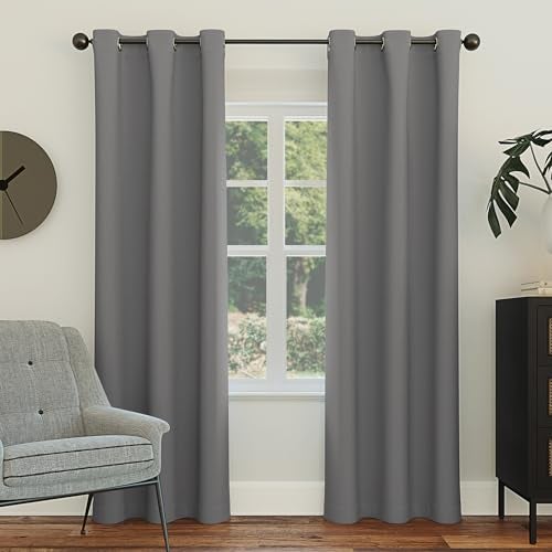 Sun Zero Easton Energy Saving Blackout Grommet Curtain Panel, 40" x 54", Gray - Image 1