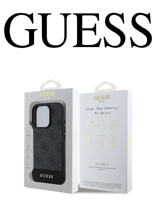 GUESS IPhone 16 Pro cover, with a logo and a leather design approved by the global brand Guess. From CG-MOBILE. In Black  - Image 5