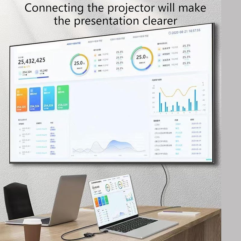 Strong Metallic Connection Visual Port Converter Featuring 3.5mm Sound Connector for Work Meeting Presentation to VGA Home Theater Converter - Image 5