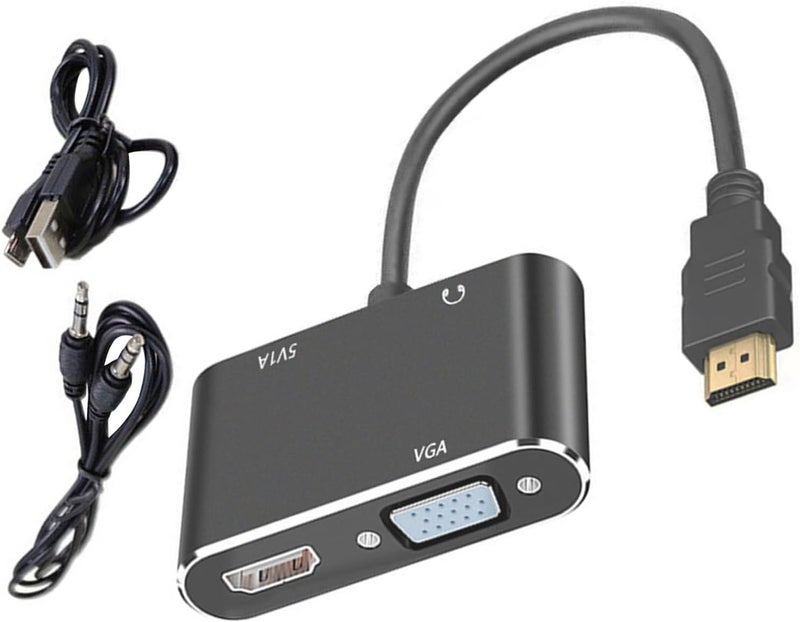 Strong Metallic Connection Visual Port Converter Featuring 3.5mm Sound Connector for Work Meeting Presentation to VGA Home Theater Converter - Image 1