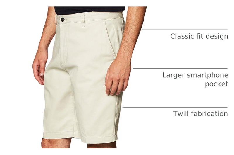 Dockers Men's Perfect Short Classic Fit 10.5", Porcelain Khaki, 34 - Image 3