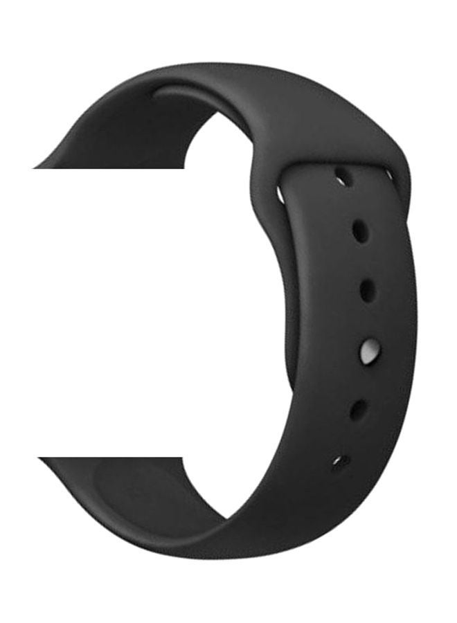 نيبمينينت سوار معصم ناعم ومتين من السيليكون لساعة أبل ووتش مقاس 38 مم أسود - Image 1