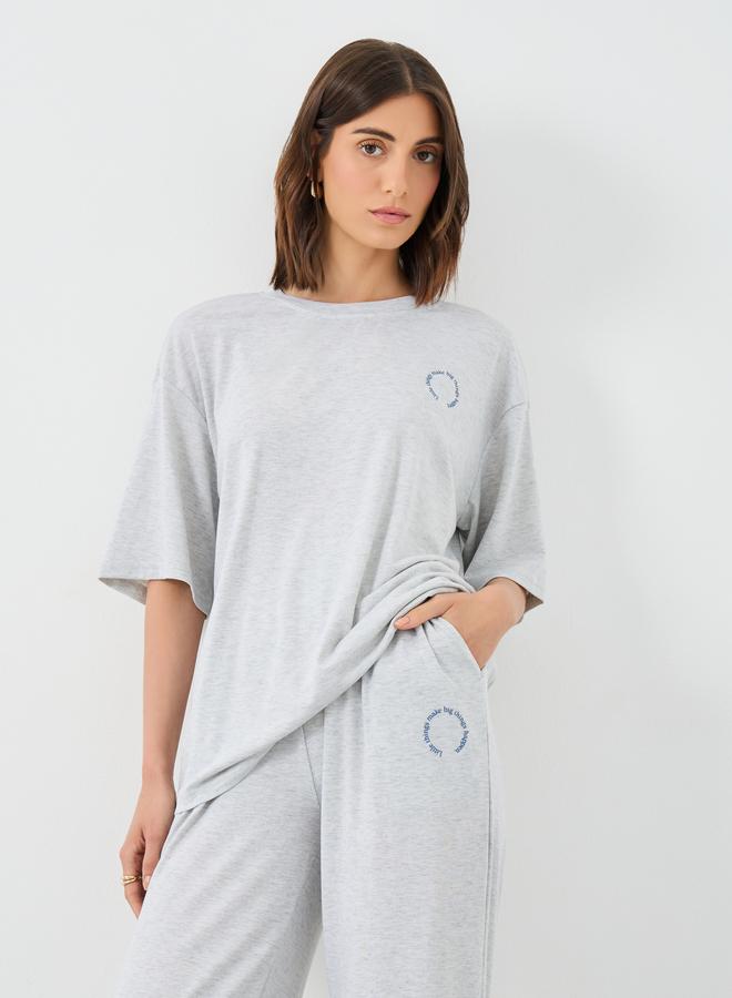 Take Two Styli Slogan Print Oversized T-Shirt and Joggers Co-Ords - Image 2