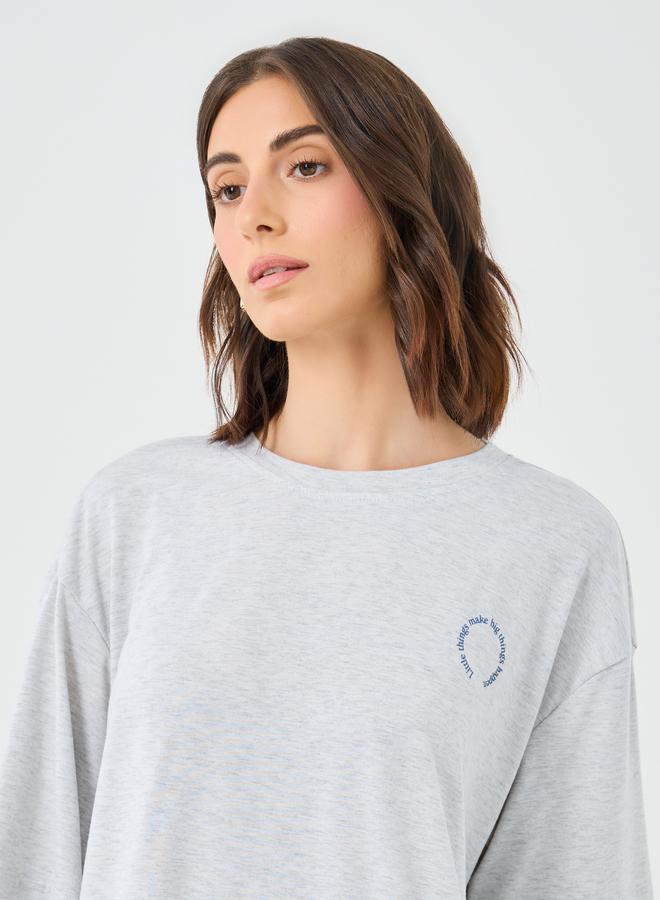 Take Two Styli Slogan Print Oversized T-Shirt and Joggers Co-Ords - Image 3