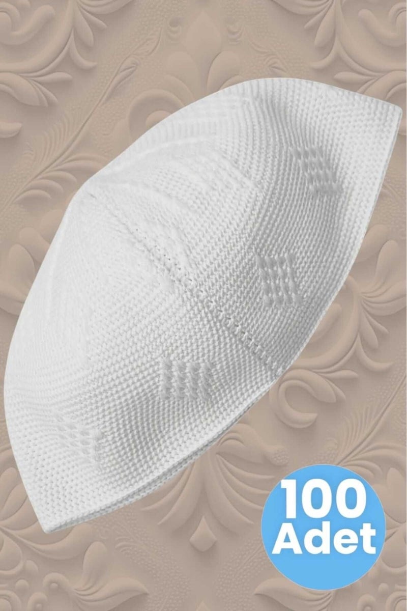Hızırım 100'S Woven Knitted Patterned Cap Quality Prayer Cap  - Image 1
