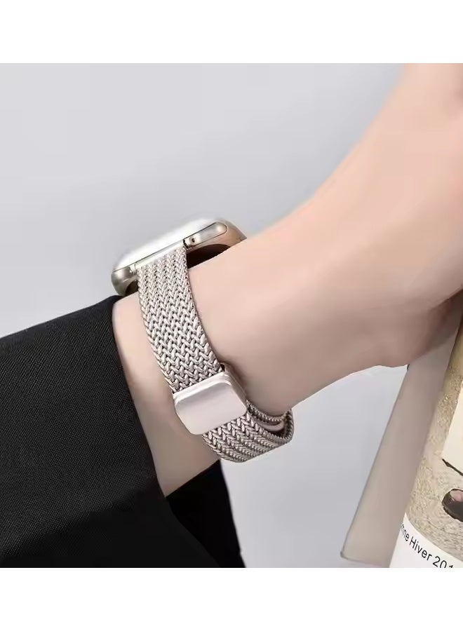 X-level Compatible with Apple Watch Band 42mm 44mm 45mm 49mm for Women and Men, Magnetic Metal Stainless Steel Strap Wristband Compatible for iWatch Series 10 9 8 7 6 5 4 3 2 1 SE Starlight (Silver) - Image 3