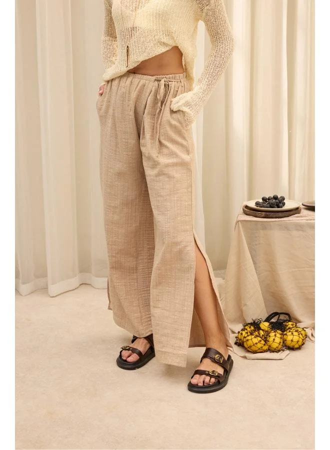 Bohemai  Harmony Side Tie Beige Pants. for Women | Best Price UAE