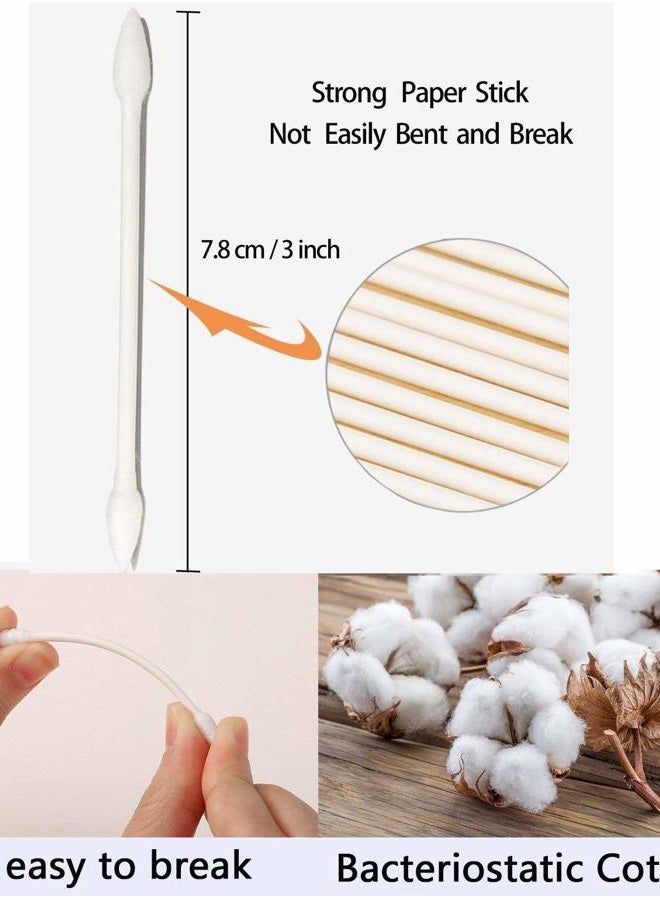 Rayhee 800 Pieces Cotton Swabs, Double Precision Tips with Paper Stick, 4 Packs, 200 Pieces 1 Pack (Double-Pointed Shape) - Image 3