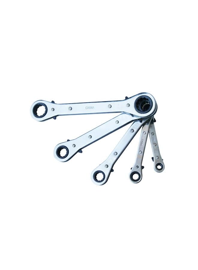 Apollo 5 Piece Metric Steel Ratcheting Wrench Set Includes 5 Ratcheting Wrenches In Quick Release Case For Trunk Garage And On The Road Dt1213  - Image 2