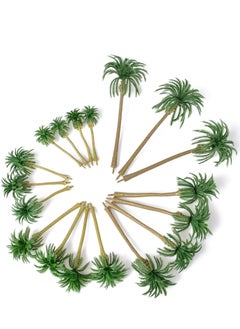 KASTWAVE Miniature Palm Tree Model Set - 18PCS Mixed Sizes (3.1" - 6.3"), Fake Plastic Trees without Stands for DIY Scenery, Landscape, Cake Decoration  - Image 5