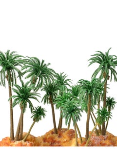 KASTWAVE Miniature Palm Tree Model Set - 18PCS Mixed Sizes (3.1" - 6.3"), Fake Plastic Trees without Stands for DIY Scenery, Landscape, Cake Decoration  - Image 2