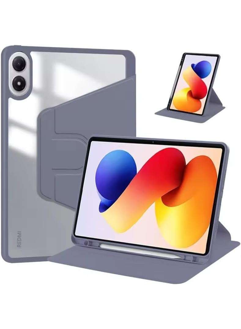 VKL Compatible with XiaoMi Redmi Pad 2 Pro 12.1 Inch 2025 Case,360 Degree Swivel Stand Folio Flip Smart Tablet Cover with Auto Sleep/Wake (Lavender)