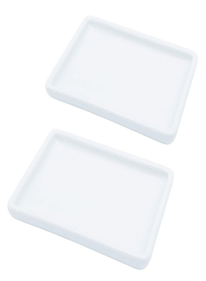 lofekea Ceramic Soap Dish for Shower 2 Pack Bar Soap Holder Palette for Watercolors Soap Tray - Image 1
