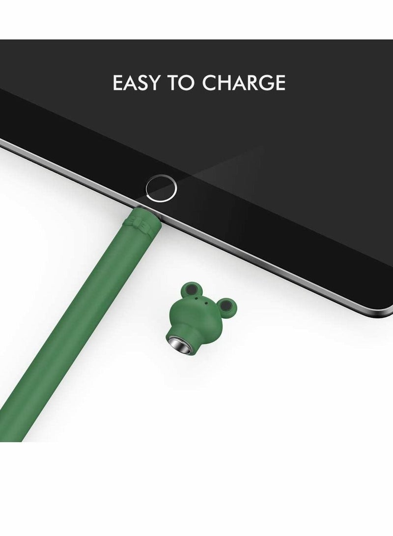 SYOSI Pencil Case, Cute Cartoon Soft, Silicone Sleeve Cover Accessories, for Apple Pencil 1st Generation(Green Frog) - Image 3