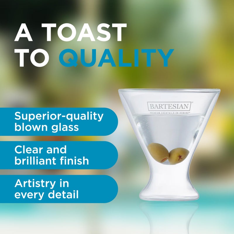 Bartesian Bartesian Cocktail Glass Sets - Insulated Tumbler for Cocktails & Mocktails - Bar Glasses for Martini, Margarita, Pina Colada, Whiskey Sour, Old Fashioned - Set of 2  - Image 4