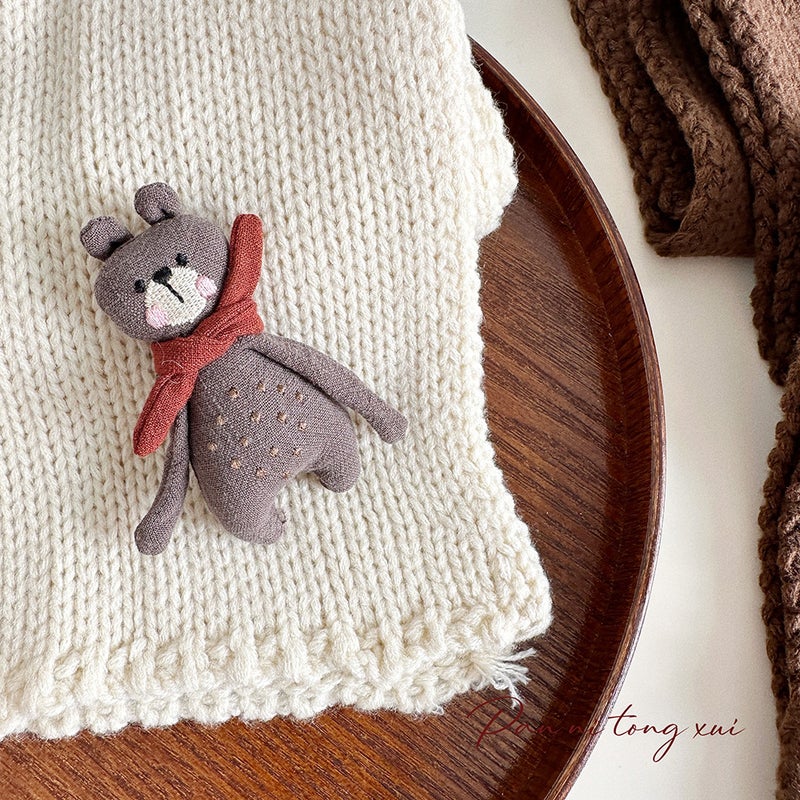 Cartoon Bear Scarf Children'S Warm Knitted Wool Scarf Boys And Girls Cute Windproof Wool Scarf - Image 5