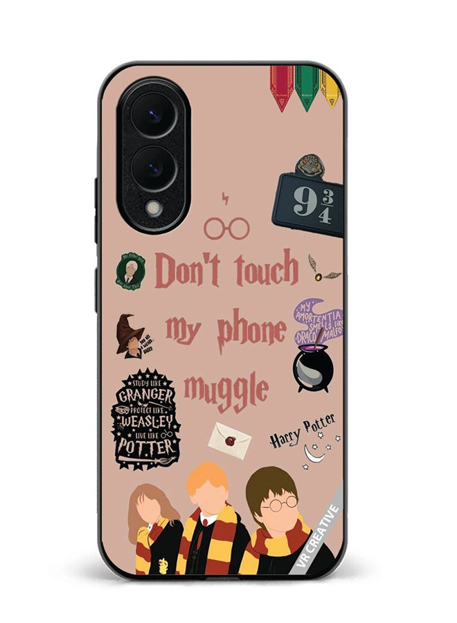 Protective Case Cover For Samsung Galaxy S25 Edge Don'T Touch My Phone Muggle Design Multicolour