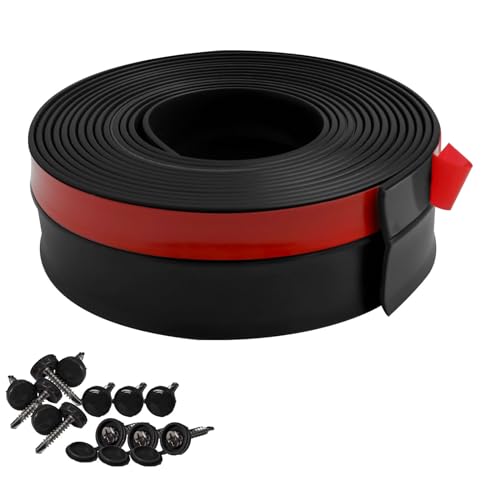Greymond Garage Door Weather Stripping, 40 FT Black Garage Door Side and Top Seal Trim, Universal Adhesive Backed Garage Door Rubber Seal Strip Replacement - Image 1