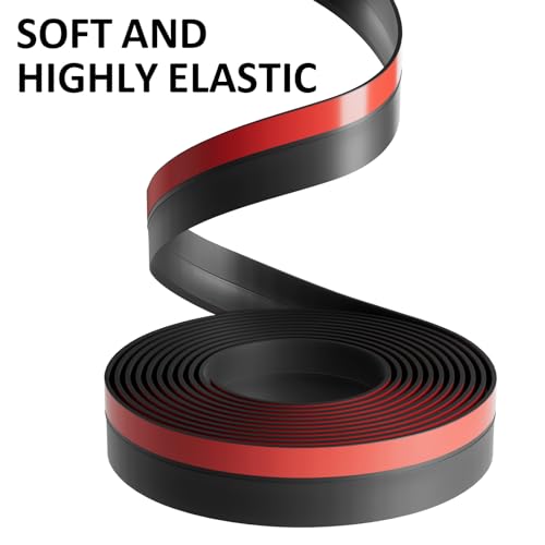 Greymond Garage Door Weather Stripping, 40 FT Black Garage Door Side and Top Seal Trim, Universal Adhesive Backed Garage Door Rubber Seal Strip Replacement - Image 5