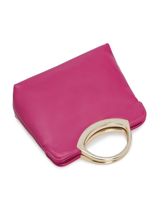 IXEBELLA Stylish PU leather Small Prom Handbag Formal Women Party Clutch Dressy Wedding Purse (Hot Pink) - Image 5