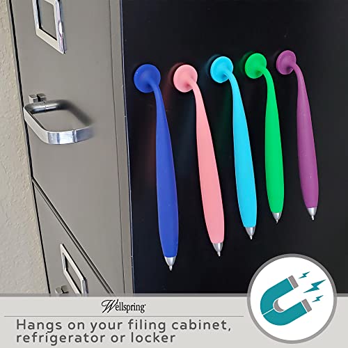 Wellspring Wiggle Pen - Magnetic Pens for Fridge and Other Magnetic Surfaces, for Making Quick Notes Or Lists, Use with A Grocery List Magnet Pad for Fridge (Jade, 6-Pack) - Image 5