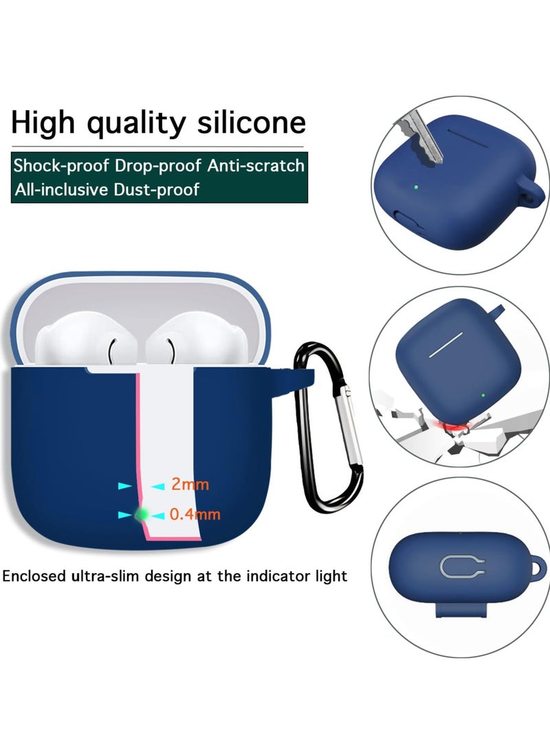 Youque Stylish Protective Silicone Case with Keychain Cover for Huawei FreeBuds SE 2 Navy Blue  - Image 2