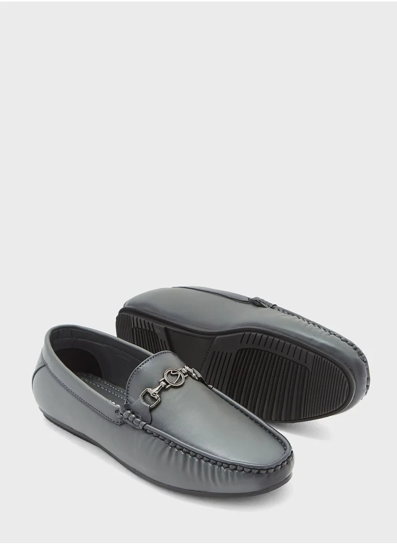 Robert Wood Trim Detail Casual Loafers