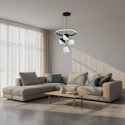 Cruv Cubic Style LED Hanging Chandelier Lights for Living Room, Bed rooom Lamps, Hanging Lamps for Restaurants and Cafe Lights for Decoration - Image 3