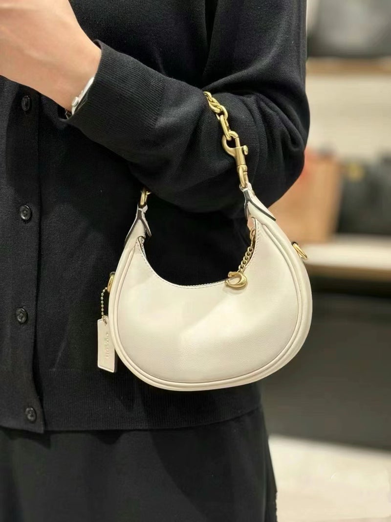 2024 Kous New Jonie Mini Half Moon Bag Portable Shoulder Crossbody Shoulder Leather Womens Bag Small Waste Bag Coffee - Image 4
