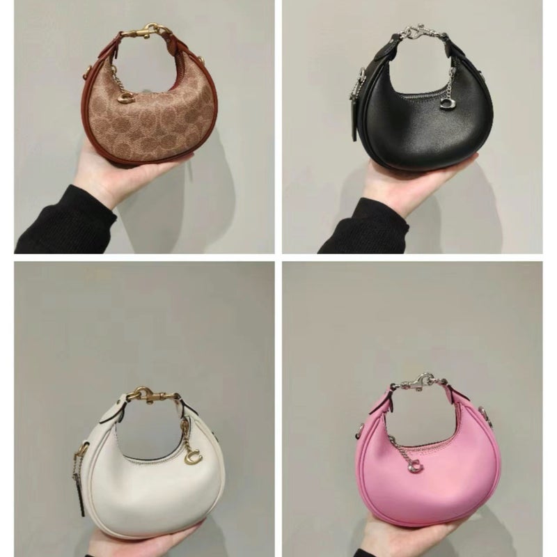 2024 Kous New Jonie Mini Half Moon Bag Portable Shoulder Crossbody Shoulder Leather Womens Bag Small Waste Bag Coffee - Image 5