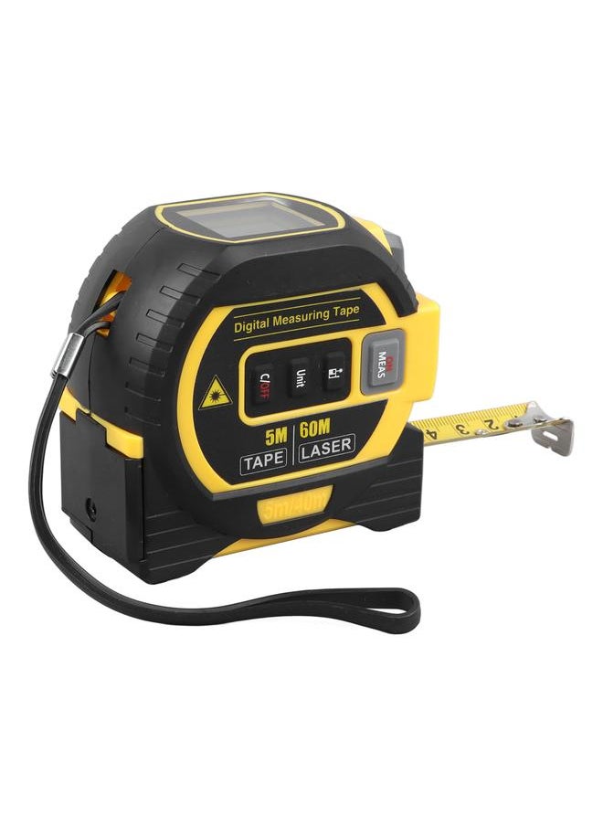 Thoraya - Measuring Sight 3 in 1 Infrared 60m Laser Ranging 5m Tape Measure Vertical Cross Line Laser Distance Meter Self Lock Accurate Measure Tool Yellow - Image 1