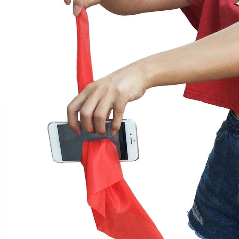MilesMagic Magician's Silk Thru Phone Magic Trick Penetrate Any Phone with Cloth Mentalism Hanky Scarf Through Smartphone Mobile Screen Illusion Gimmick - Image 1