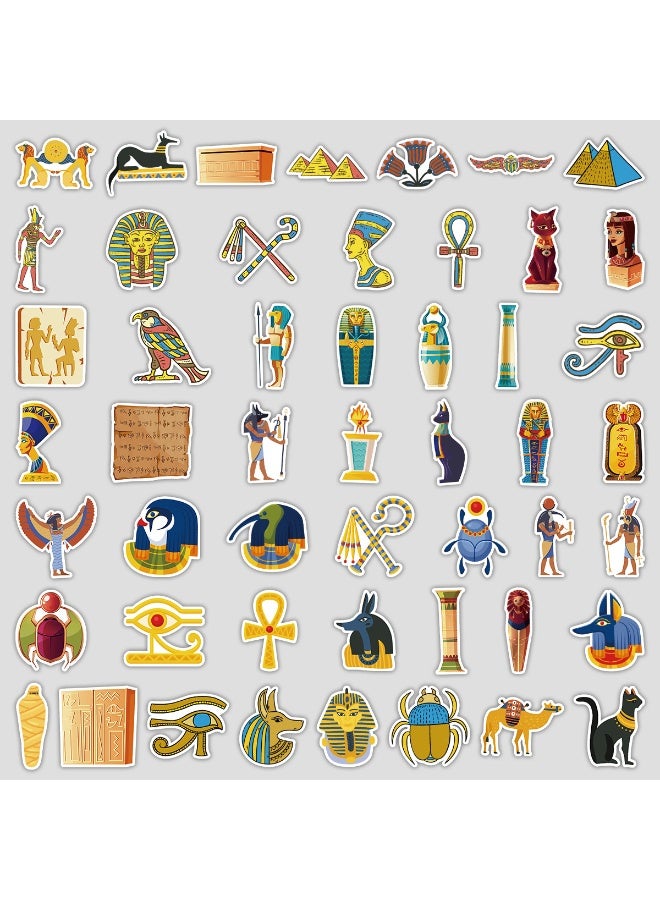 50pcs Egyptian Stickers Ancient Egypt Stickers for Scrapbook Pharaoh Stickers Pyramid Sphinx Vinyl Decals for Kids Teens Water Bottles Laptop Motorcycle Bike Car Travel Case Bumper - Image 3