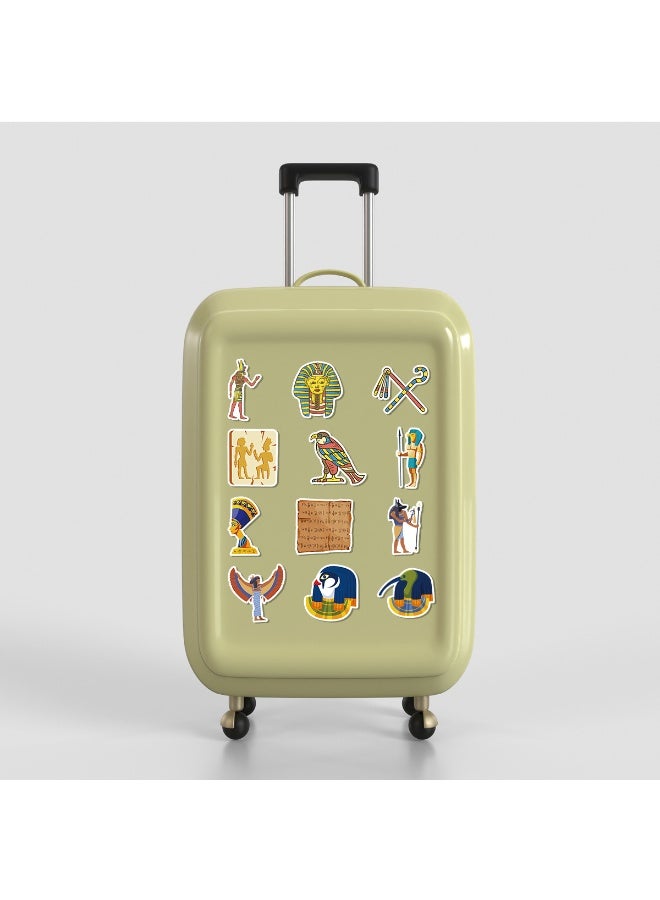 50pcs Egyptian Stickers Ancient Egypt Stickers for Scrapbook Pharaoh Stickers Pyramid Sphinx Vinyl Decals for Kids Teens Water Bottles Laptop Motorcycle Bike Car Travel Case Bumper - Image 4