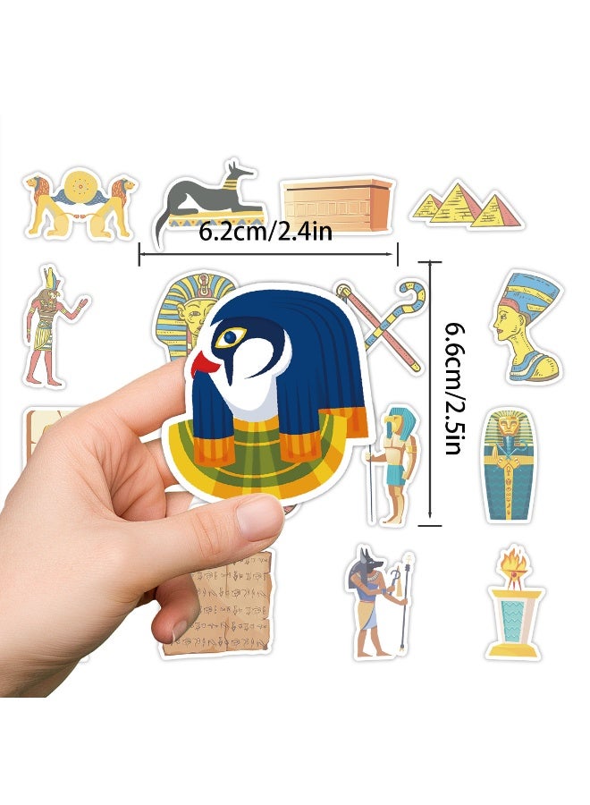 50pcs Egyptian Stickers Ancient Egypt Stickers for Scrapbook Pharaoh Stickers Pyramid Sphinx Vinyl Decals for Kids Teens Water Bottles Laptop Motorcycle Bike Car Travel Case Bumper - Image 5