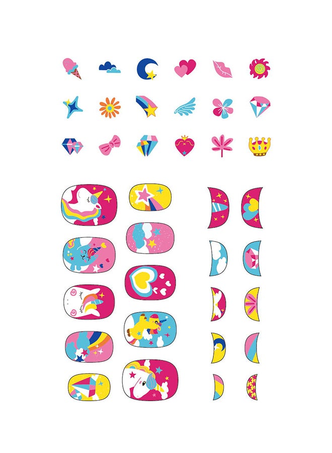 Avenir ملصقات أظافر لامعة | تصاميم عصرية ذات موضوع وحيد القرن! مع 38 ملصق ملون ومؤقت أنيق - Image 5