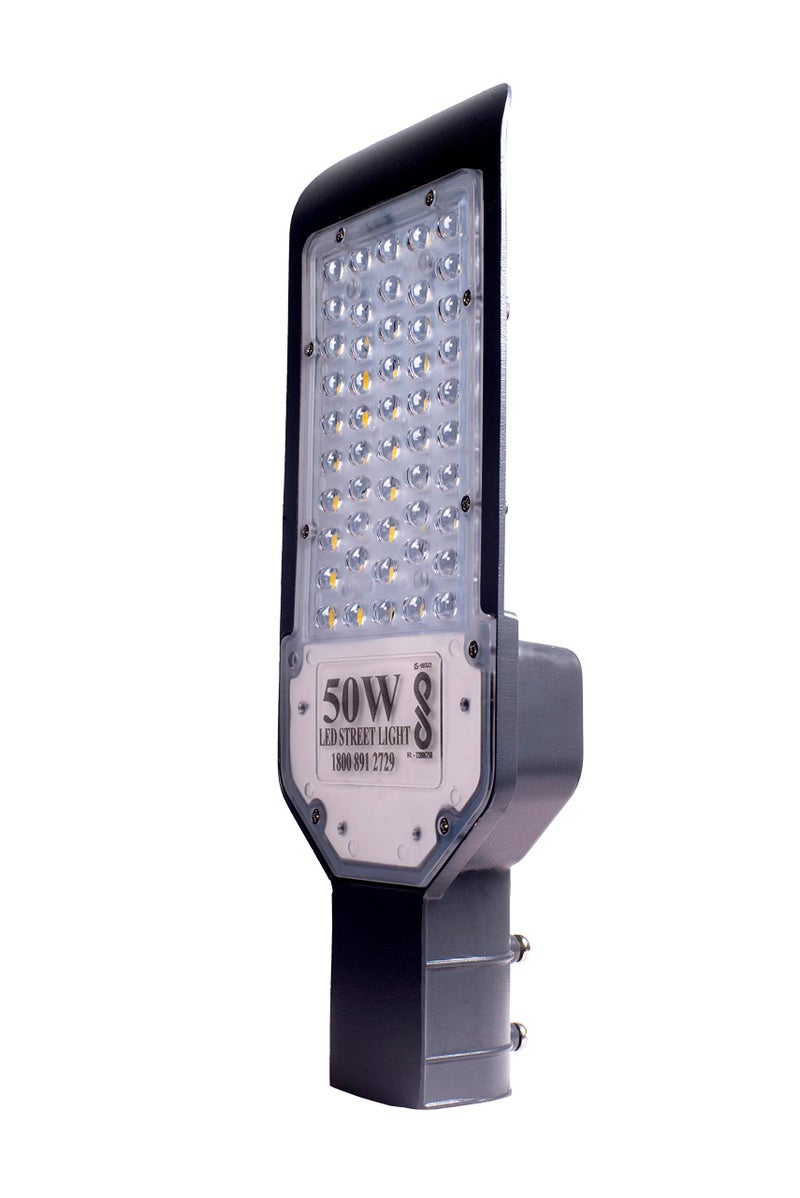 PE Polycarbonate 50 Watts Lens Led Street Light Waterproof Ip65 Full Poly Carbonate Body,140 R Watt Lumens With 2 Year Warranty Bis Approved Pack Of 1, Corded Electric, Black - Image 2