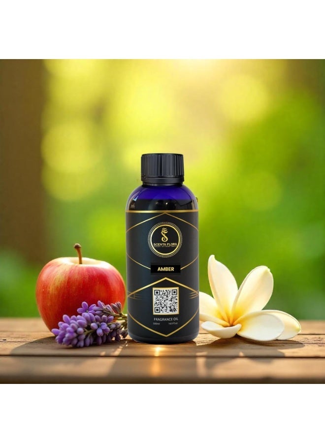 Scenta Flora Amber Fragrance Oil for Scent Diffusers Aromatherapy 500ml | IFRA Certified | A Blend of Bergamot, Jasmine and Musk | Ideal for Home, Office & Commercial Spaces | Relaxing and Refreshing - Image 4