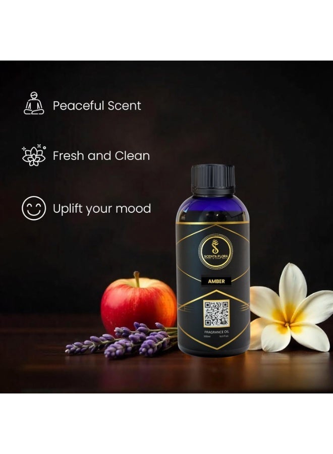 Scenta Flora Amber Fragrance Oil for Scent Diffusers Aromatherapy 500ml | IFRA Certified | A Blend of Bergamot, Jasmine and Musk | Ideal for Home, Office & Commercial Spaces | Relaxing and Refreshing - Image 3
