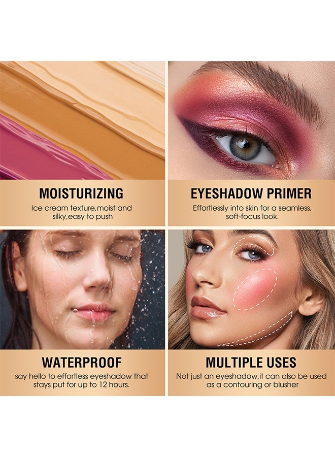 Avierll Eyeshadow Primer, Eyeshadow Base Cream Base For Eyeshadow ,Concealer Eyeliner cream, Concealer Eye Base for Eyeshadow 01#Ivory - Image 4