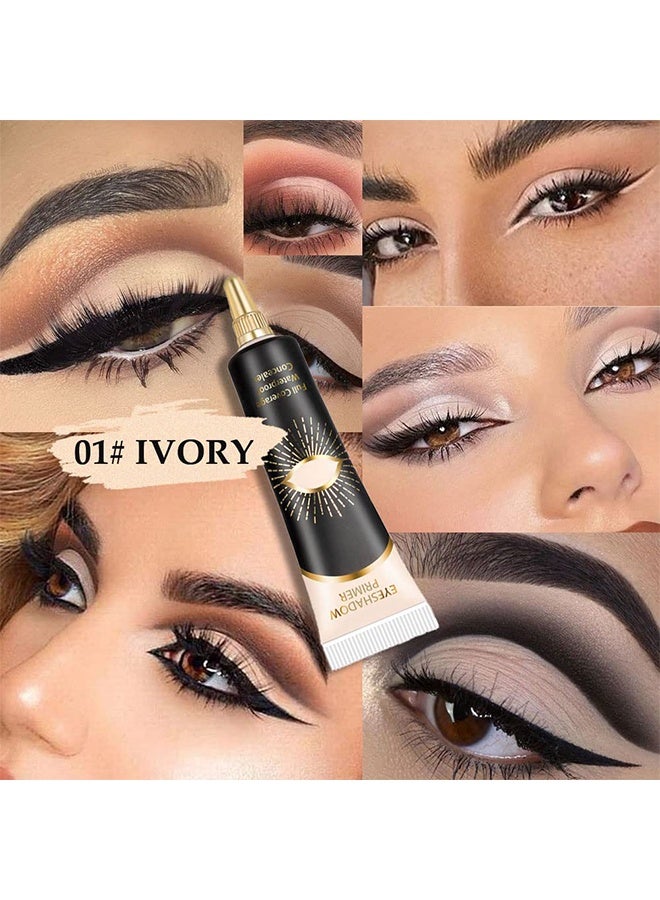 Avierll Eyeshadow Primer, Eyeshadow Base Cream Base For Eyeshadow ,Concealer Eyeliner cream, Concealer Eye Base for Eyeshadow 01#Ivory - Image 2