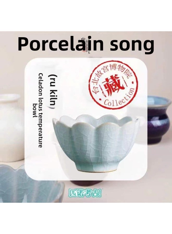 Pinot Digging Archaeology Children's Toys Song Porcelain Blind Box Ru Kiln Fishing Kiln Ge Kiln Official Kiln Ding Kiln Digging Treasure Handmade-Color:Gift Box Edition Song Porcelain (Celadon Lotus Style Gentle)  - Image 1