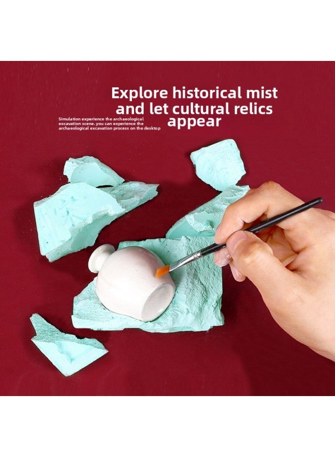 Pinot Digging Archaeology Children's Toys Song Porcelain Blind Box Ru Kiln Fishing Kiln Ge Kiln Official Kiln Ding Kiln Digging Treasure Handmade-Color:Gift Box Edition Song Porcelain (Celadon Lotus Style Gentle)  - Image 5