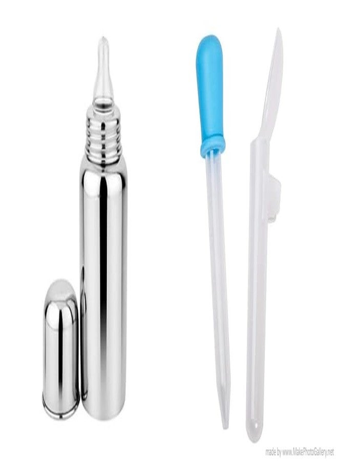 Aabhir Traders Stainless Steel Milk Bottle with Baby Sterilizing Medicine Feeder-Dropper Set with Graduated Dropper and Spoon - Image 1
