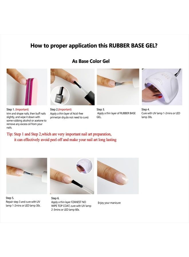 FZANEST Natural Nude Builder Gel For Nails,Builder Base Sheer Color Gel Nail Polish,Brush On Builder Extension Gel in a Bottle Soak Off French Manicure15ml - Image 4