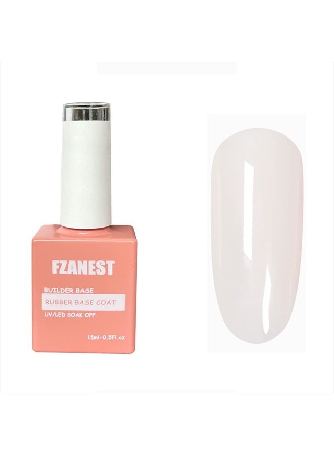 FZANEST Natural Nude Builder Gel For Nails,Builder Base Sheer Color Gel Nail Polish,Brush On Builder Extension Gel in a Bottle Soak Off French Manicure15ml - Image 1